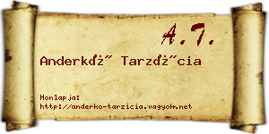 Anderkó Tarzícia névjegykártya